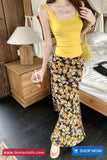 Loose A-Line Floral Pattern Summer Boho Long Skirts