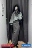 High Waist Elegant Woolen Back Slit Skirts