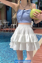 Elastic Waist A-Line Ruffles Mini Skirt