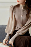 Long Sleeve High Neck Elegant Knitted Slim Sweater