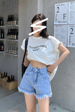 High Waist Tassel Style Denim Shorts