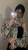 Long Sleeve Leopard Pattern Cropped Thin Cardigan