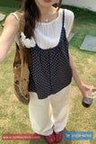 Two Piece Style Floral Pattern Sleeveless Blouse Shirt