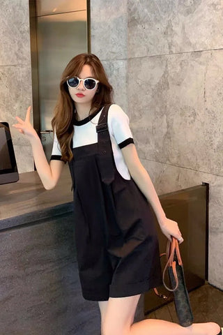Loose Wide Leg Casual Shorts Jumpsuit