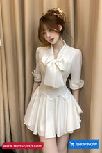 Cute Bow Bandage Elegant Bodycon Dress