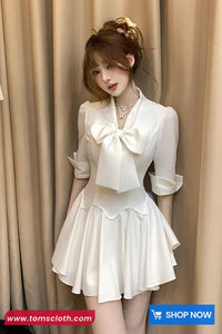 Cute Bow Bandage Elegant Bodycon Dress
