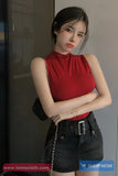 Cute Sexy High Neck Sleeveless Cropped Tops