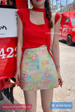 High Waist Cute Floral Pattern Mini Skirts