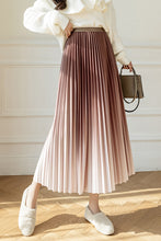 A-Line Gradient Colors Long Pleated Skirts