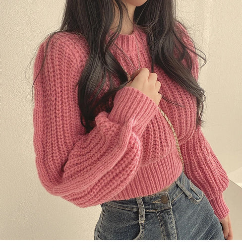 Long Sleeve Vintage Knitted Sweater