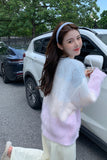 Long Sleeve Sweet Colors Hollow Out Sweater