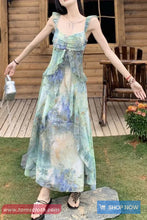Vacation Style Tie Dye Pattern Long Dress