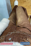 High Waist Retro Long Brown Jeans Pants