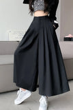 High Waist Loose Irregular Ankle Wide Leg Pants