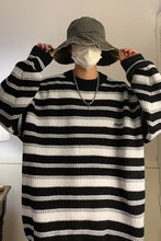 Long Sleeve Vintage Round Neck Striped Sweater