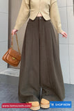 Loose Elegant Wide Leg Woolen Pants