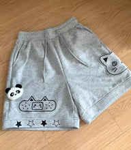 Cute Cat Embroidery Home Wear Shorts Pants