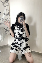 Loose Cow Pattern Short Jumpsuit