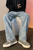 Loose Plaid Hip Hop Jeans Pants