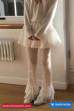 Retro Lace Ruffles Long Grunge Pants