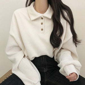 Long Sleeve Loose Collar Shirt