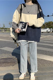 Long Sleeve O-Neck Big Striped Casual Sweater