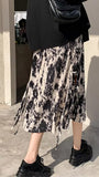 High Waist Tie Dye Pattern Long Corduroy Skirts
