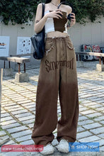High Waist Retro Tassel Brown Jeans Pants