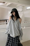 Long Sleeve Sexy Off Shoulder Halter Neck Sweatshirt