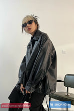 Long Sleeve Front Pockets Streetwear Leather Jacket