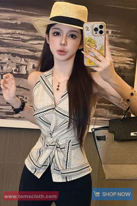 V-Neck Sleeveless Blouse Shirt