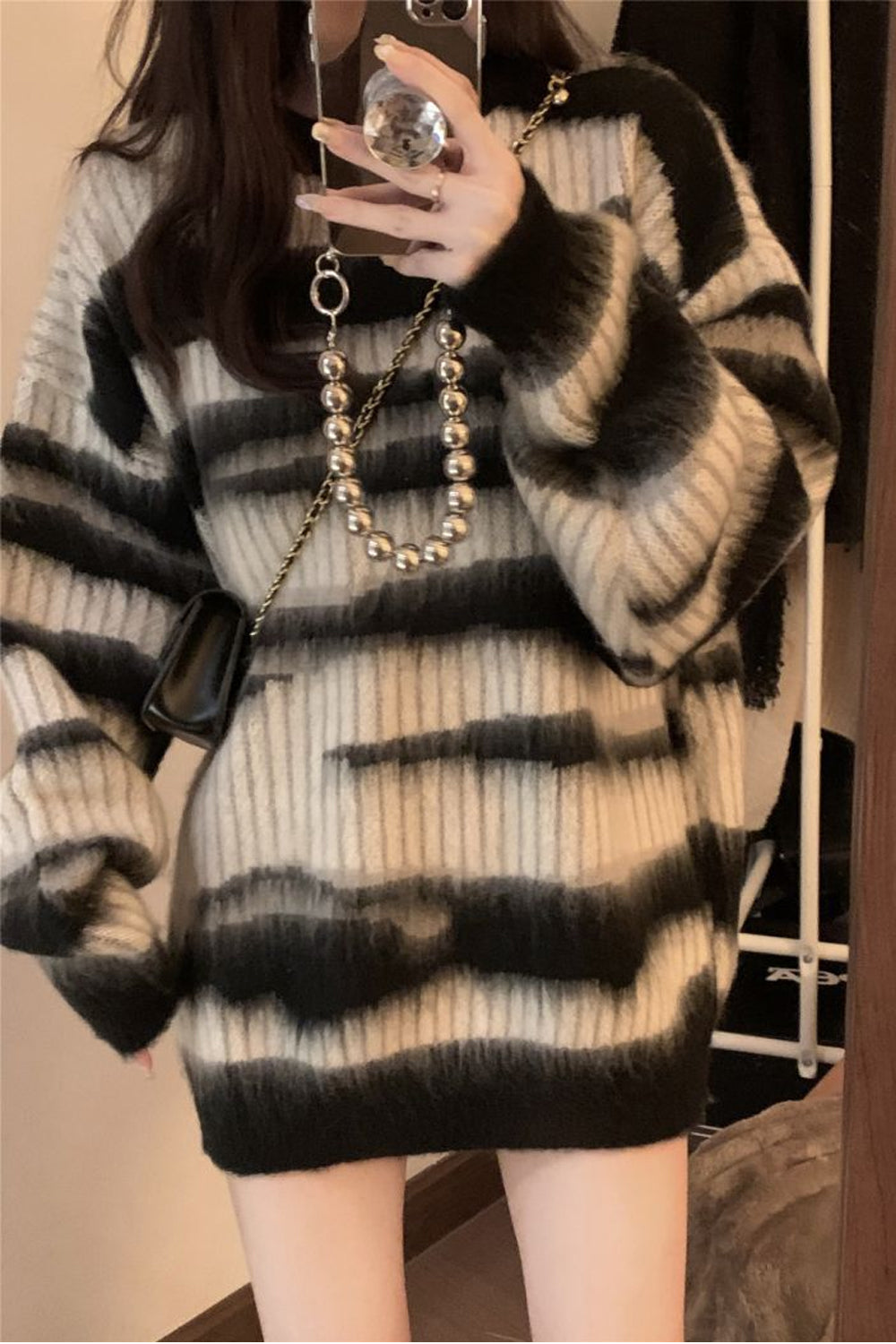 Long Sleeve Retro Striped Sweater