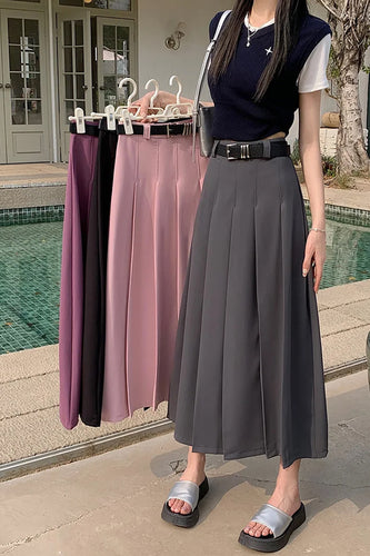 High Waist Elegant Pleated Long Skirts