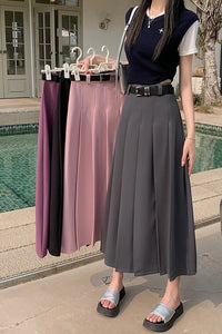 High Waist Elegant Pleated Long Skirts