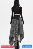 High Waist Loose A-Line Irregular Style Plaid Skirts