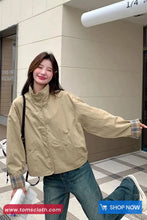 Long Sleeve Vintage Double Style Plaid Cargo Jackets