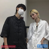 Short Sleeve Dragon Pattern Chinese Style Blouse Shirt