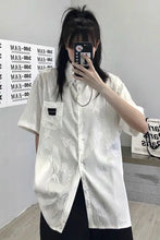 Short Sleeve Chinese Dragon Pattern Blouse Shirts