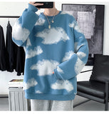 O-Neck Clouds Pattern Men Sweater