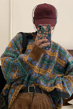 Long Sleeve Retro Pattern Cardigan Sweater