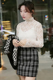 Long Sleeve High Neck Transparent Shirts