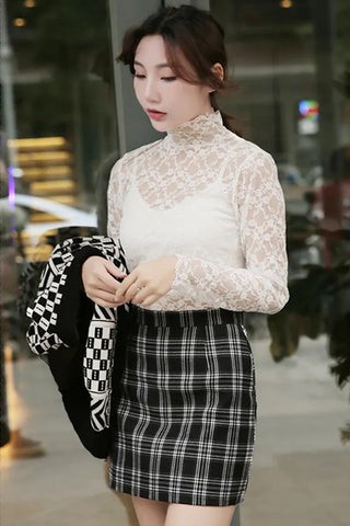 Long Sleeve High Neck Transparent Shirts