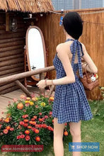 Vintage A-Line Sleeveless Plaid Mini Dress