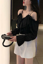 Flare Sleeve Sexy Off Shoulder Ruffles Blouse Shirt