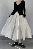 high waist pleated skirt, a-line skirt women elegant, pleated midi skirt, korean style skirt, elegant women skirt, office outfit skirt, aesthetic skirt outfit, flowy pleated skirt women