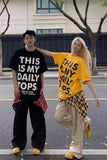 Loose Plaid Spliced Hip Hop Dancing Long Pants