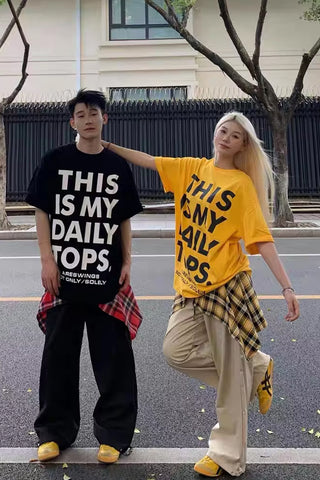 Loose Plaid Spliced Hip Hop Dancing Long Pants