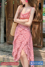 Sweet Floral Pattern Ruffles A-Line Dress