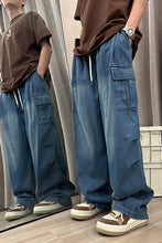 Loose Wide Leg Cargo Men Jeans Pants