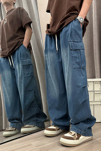 Loose Wide Leg Cargo Men Jeans Pants – Tomscloth